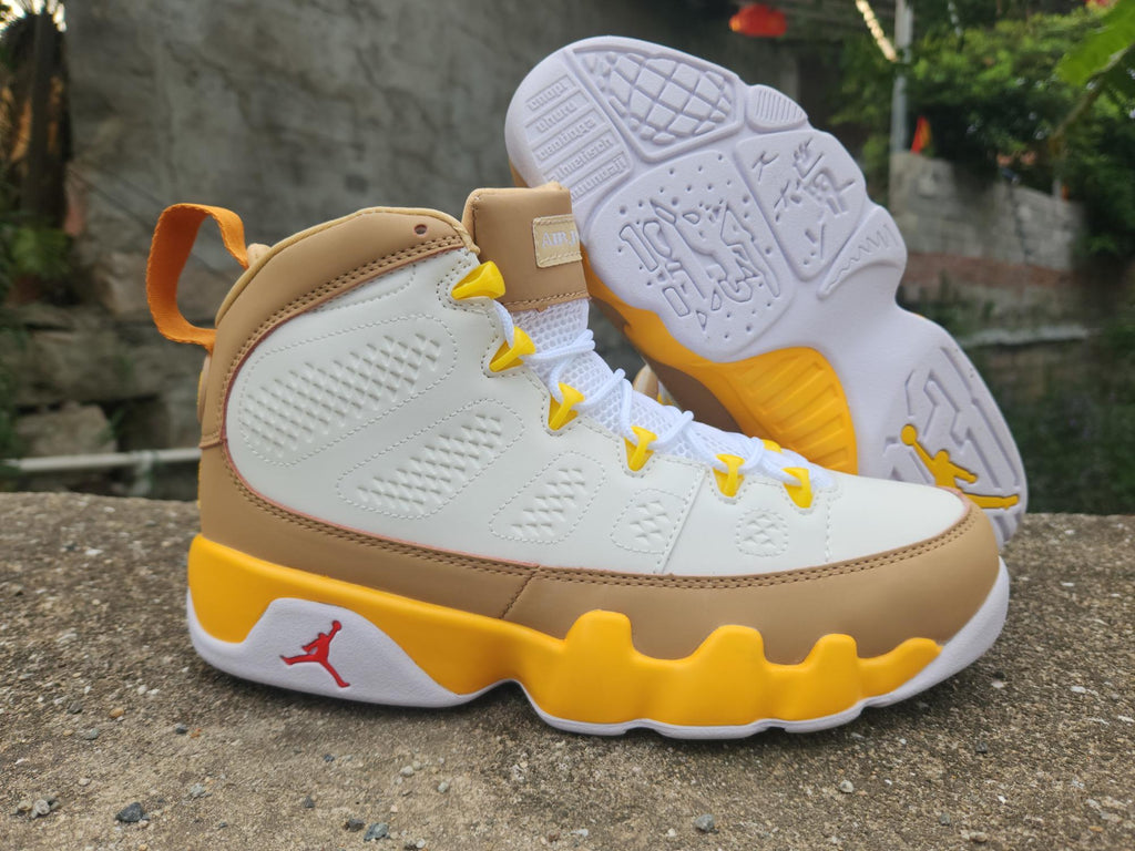 Air Jordan 9 White Ochre Sneakers | Ochre Daybreak