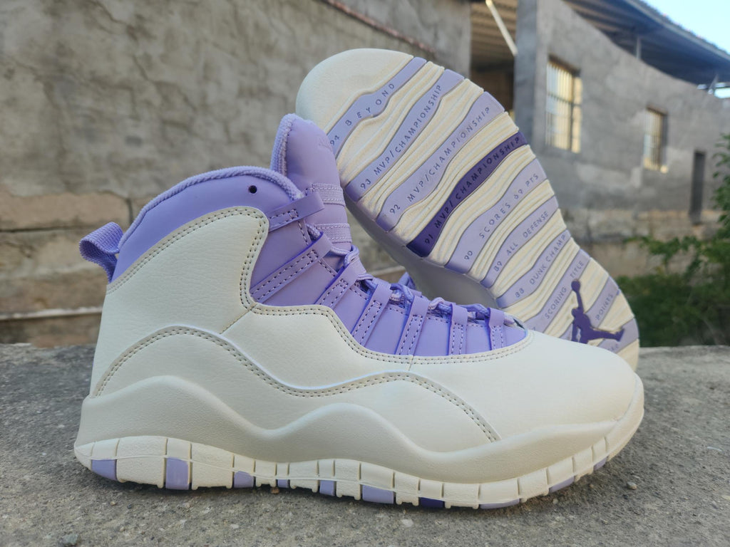 Air Jordan 10 White Purple Sneakers | Violet Overture
