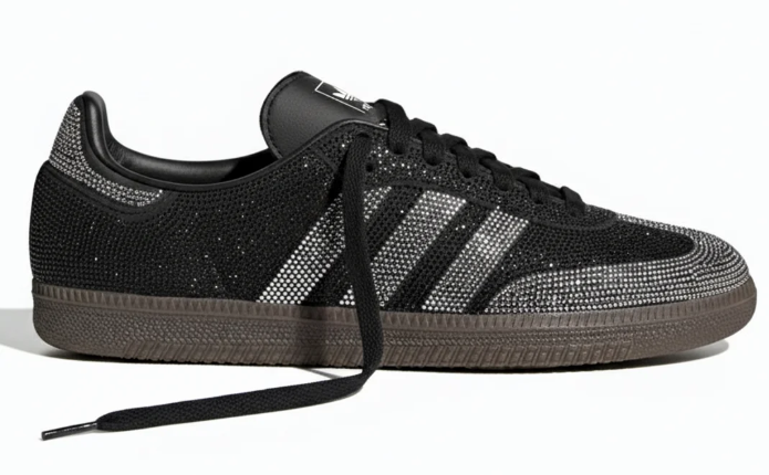 adidas Samba OG Rhinestone Women's 'Black Silver' | Midnight Facet