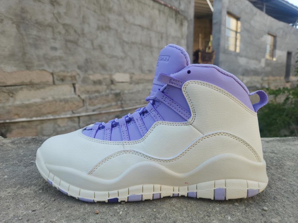 Air Jordan 10 White Purple Sneakers | Violet Overture
