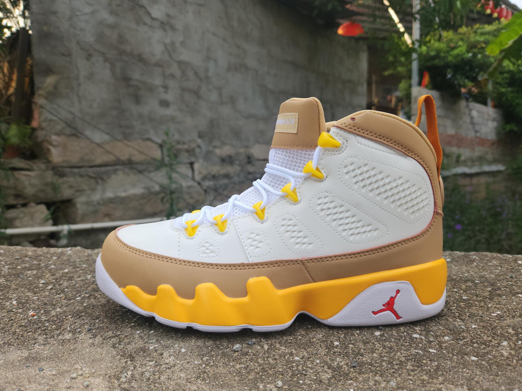 Air Jordan 9 White Ochre Sneakers | Ochre Daybreak