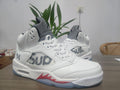 Air Jordan 5 White Red Men's Sneakers | Red Accent Society