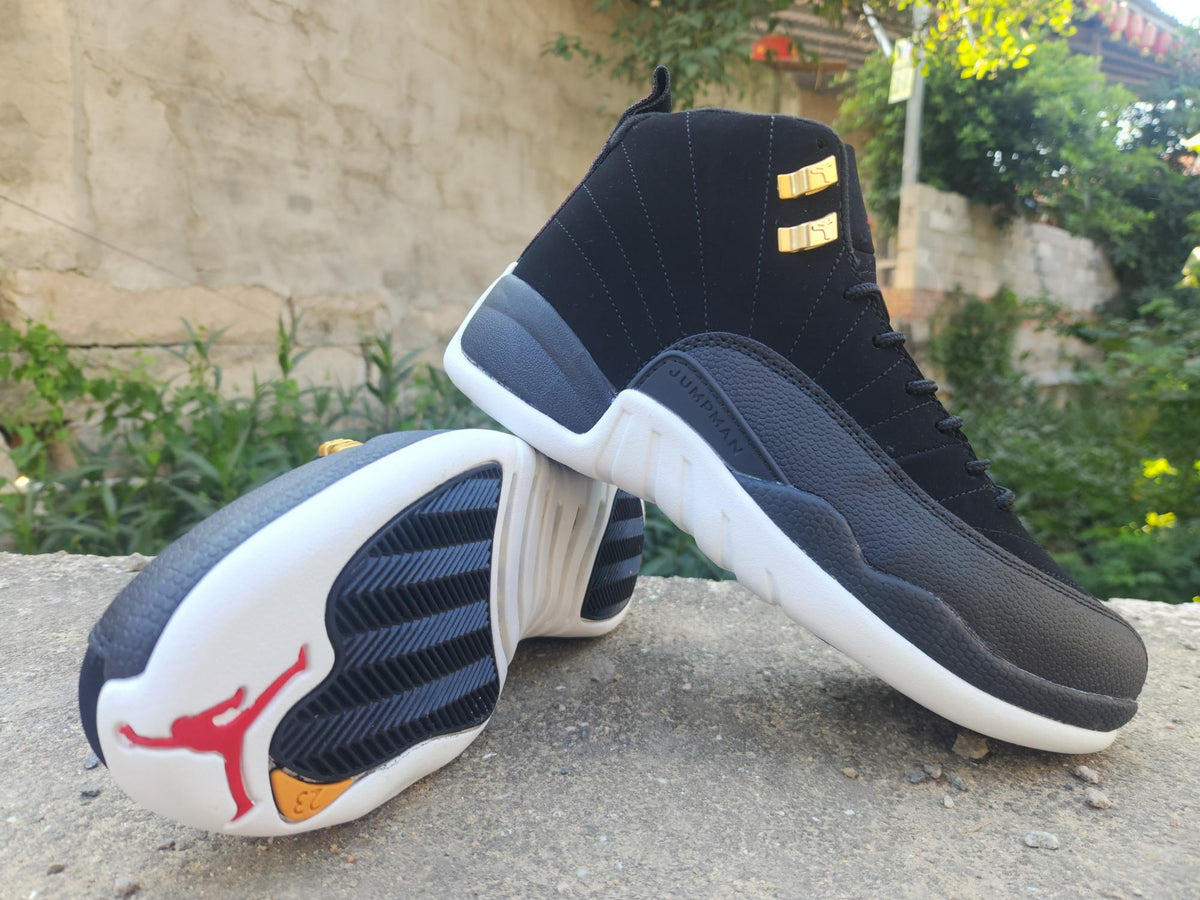 Air Jordan 12 Retro Black-White-Gold Men's | Aurum Typeset
