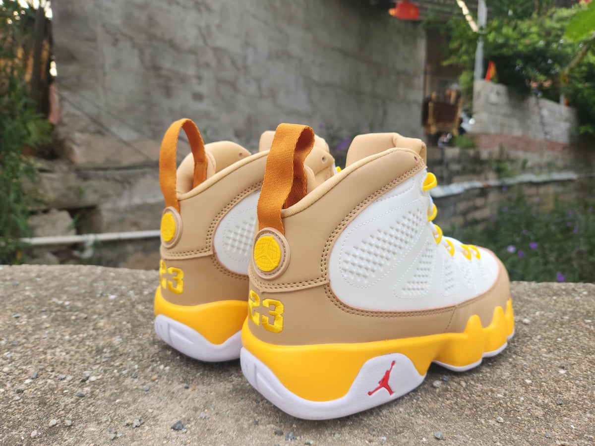 Air Jordan 9 White Ochre Sneakers | Ochre Daybreak
