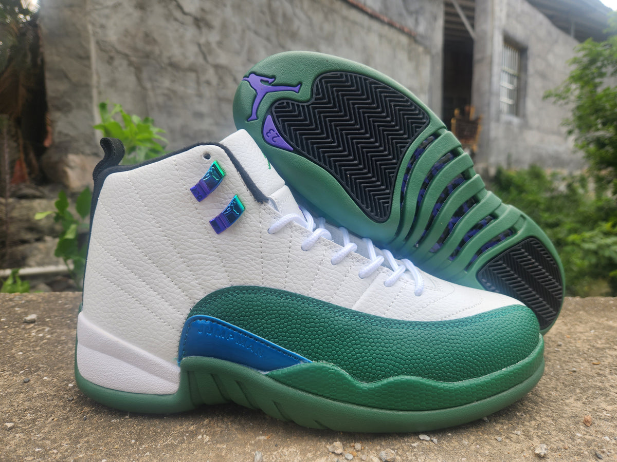 Air Jordan 12 White Green Men's Sneakers | Verdant Tempo