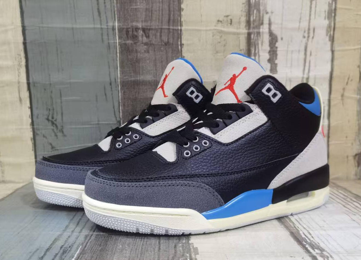 Air Jordan 3 Retro Black-Blue-Red Men's | Voltage District