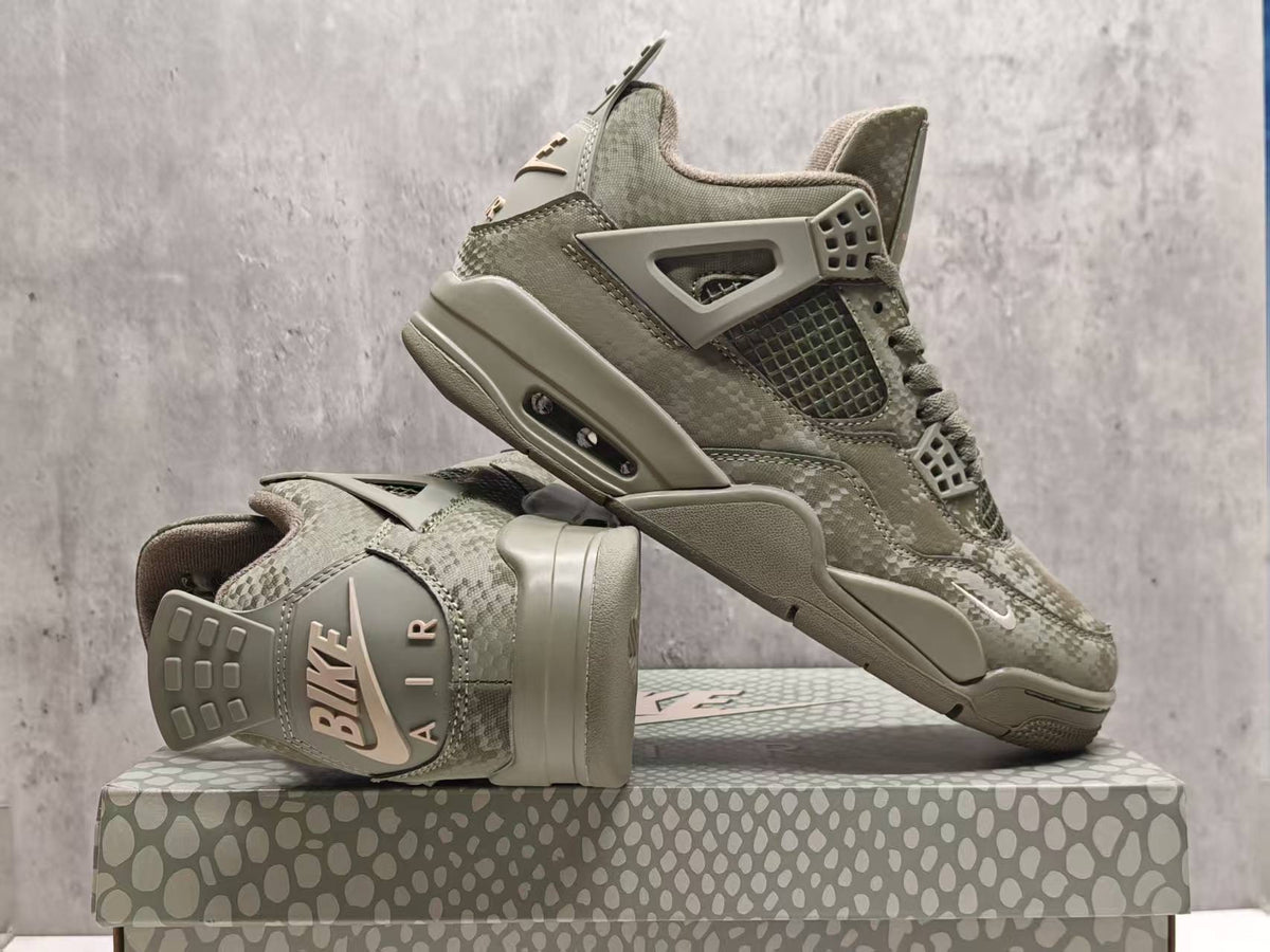 Air Jordan 4 Retro Military Mamba Custom Olive Black | Olive Afterimage