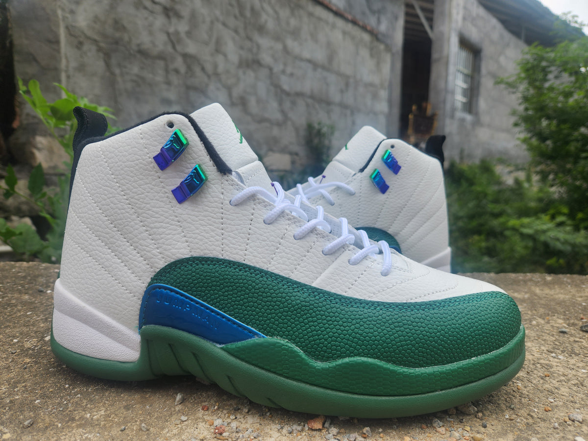 Air Jordan 12 White Green Men's Sneakers | Verdant Tempo