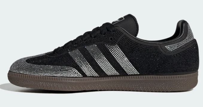 adidas Samba OG Rhinestone Women's 'Black Silver' | Midnight Facet